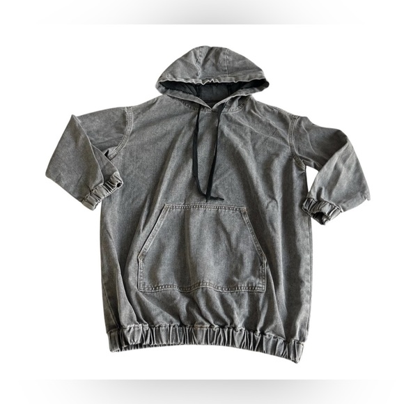 Grey Denim Shein Hoodie Women’s Size XS - Picture 2 of 10